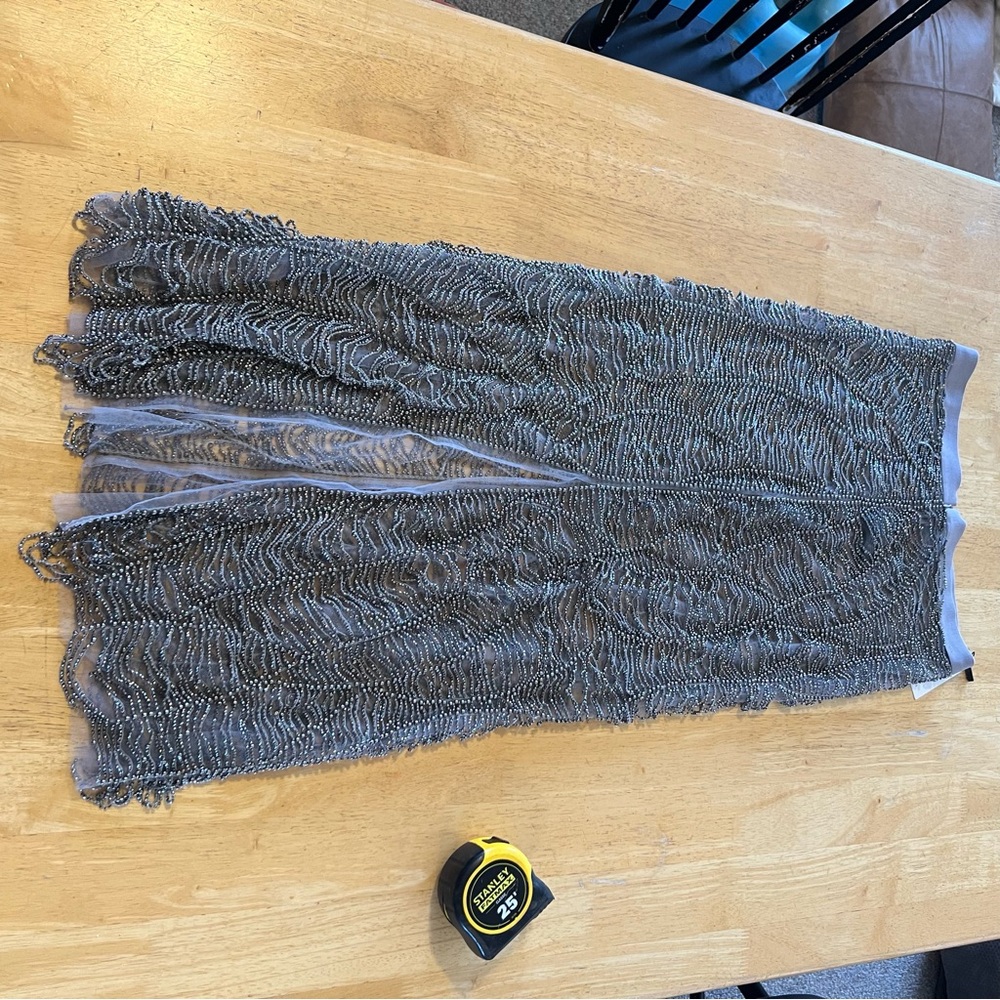 Zara Lingerie Metallic Silver Maxi Skirt - Picture 10 of 12